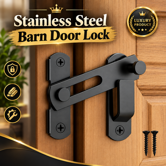 Premium Stainless Steel Barn Door Lock 180° Flip Sliding Latch