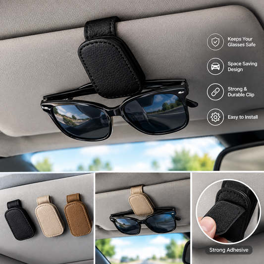 Leather Car Sunglasses Holder