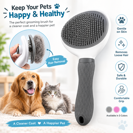Pet Grooming Brush Easy Hair Removal