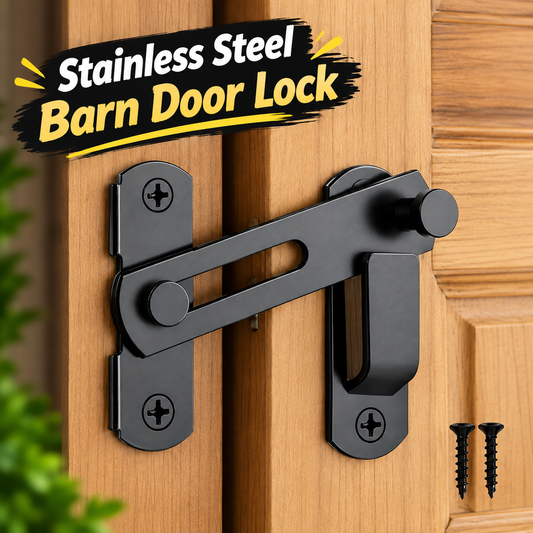 Premium Stainless Steel Barn Door Lock  180° Flip Sliding Latch