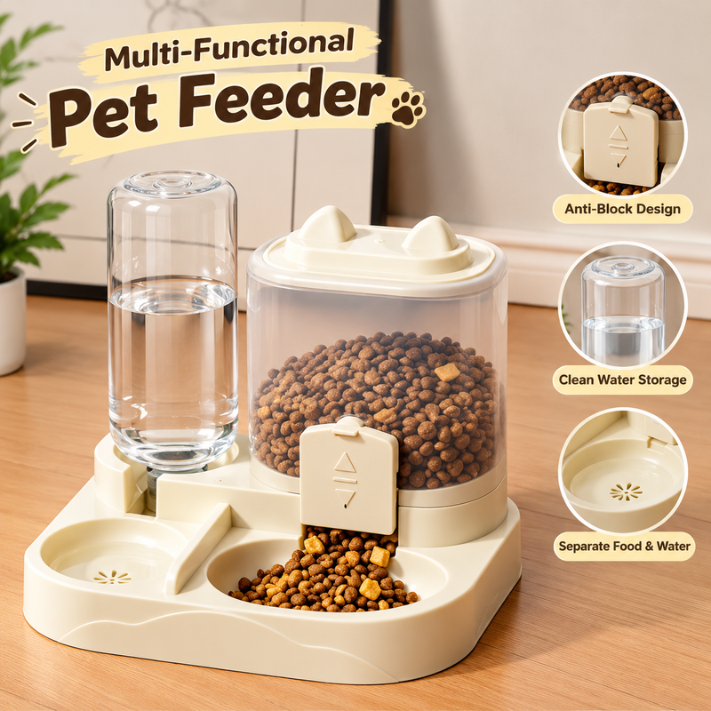 2-in-1 Automatic Pet Feeder & Water Dispenser  Large Capacity