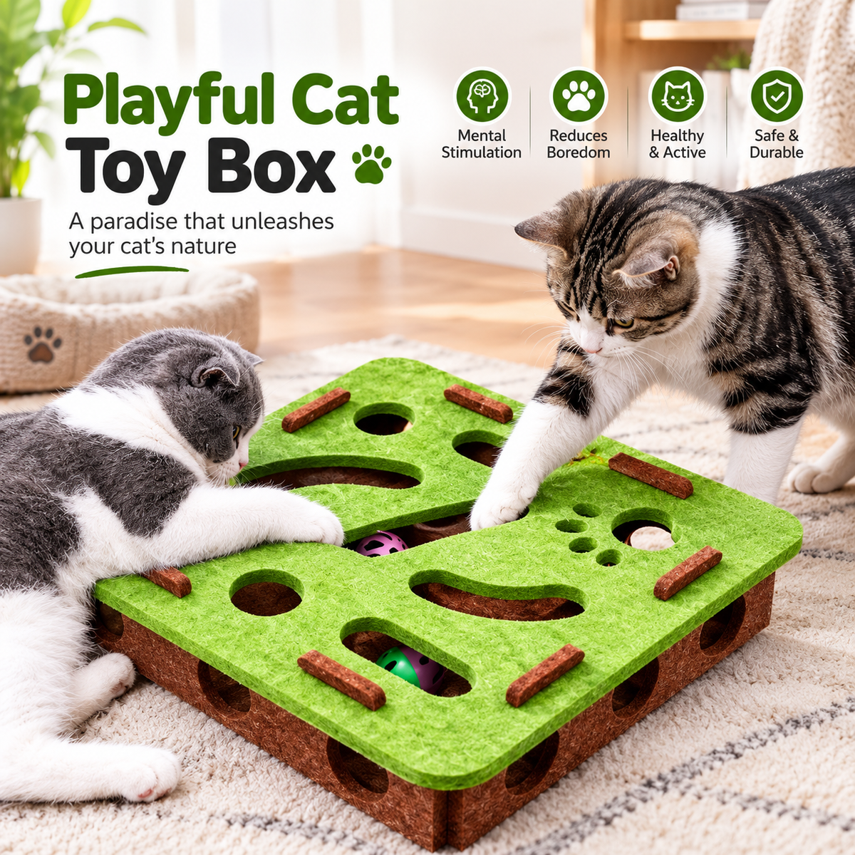 Interactive Cat Toy Box