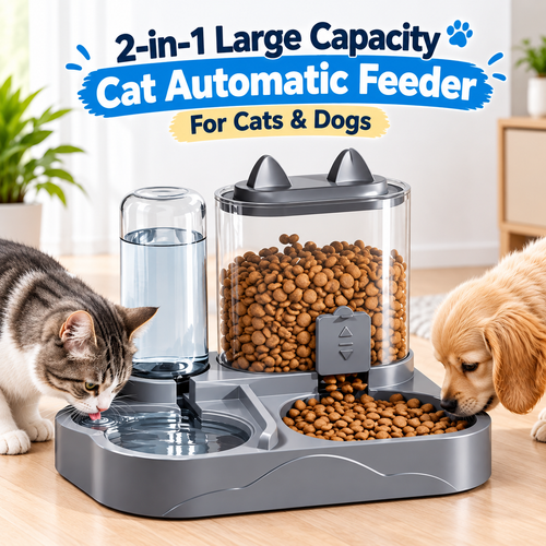 2-in-1 Automatic Pet Feeder & Water Dispenser  Large Capacity
