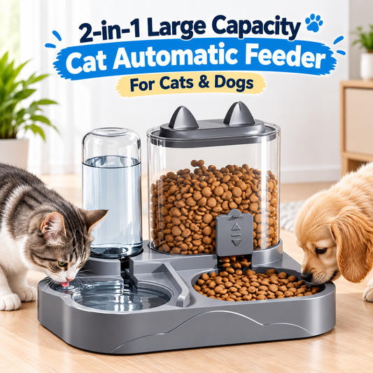 2-in-1 Automatic Pet Feeder & Water Dispenser  Large Capacity