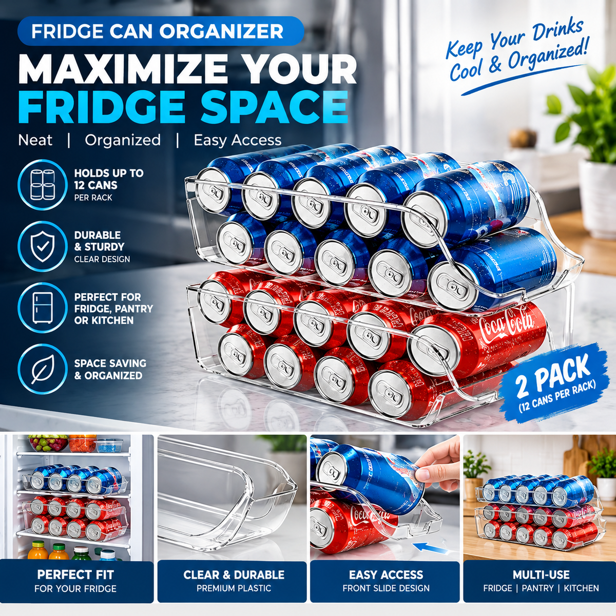 Fridge Can Organizer Rack