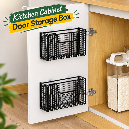 Kitchen Cabinet Door Storage Basket  No Drilling Organizer