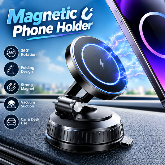 360° Magnetic Phone Holder with Strong Suction Base